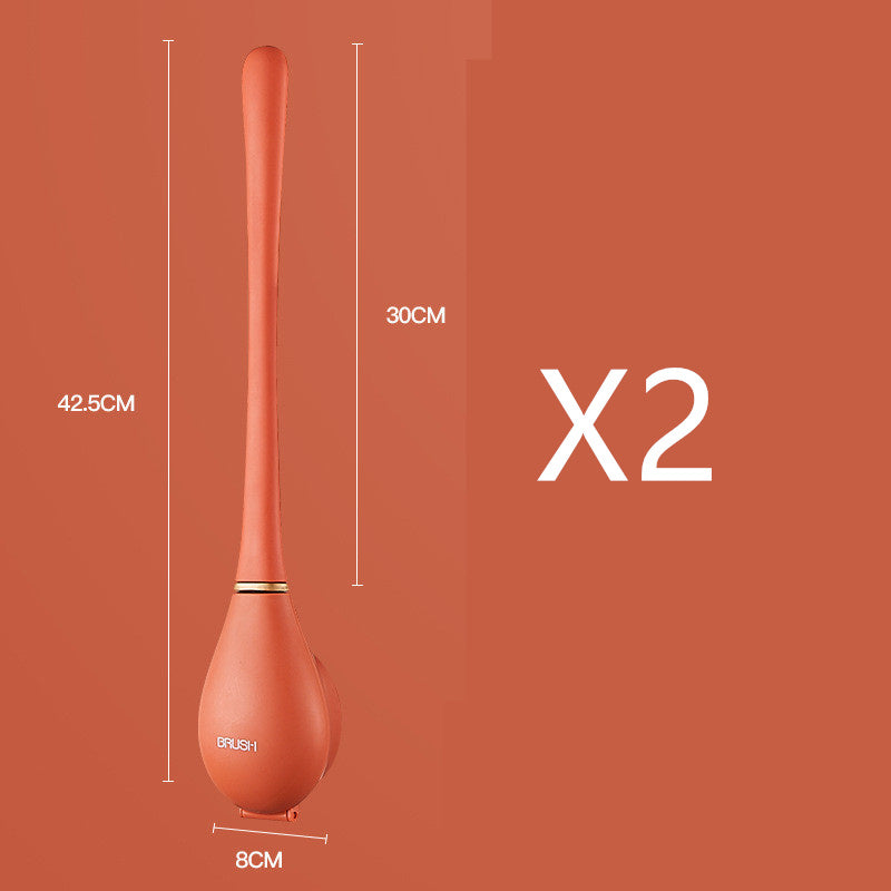 Household Brush Wall-mounted Long-handled Silicone Toilet Brush