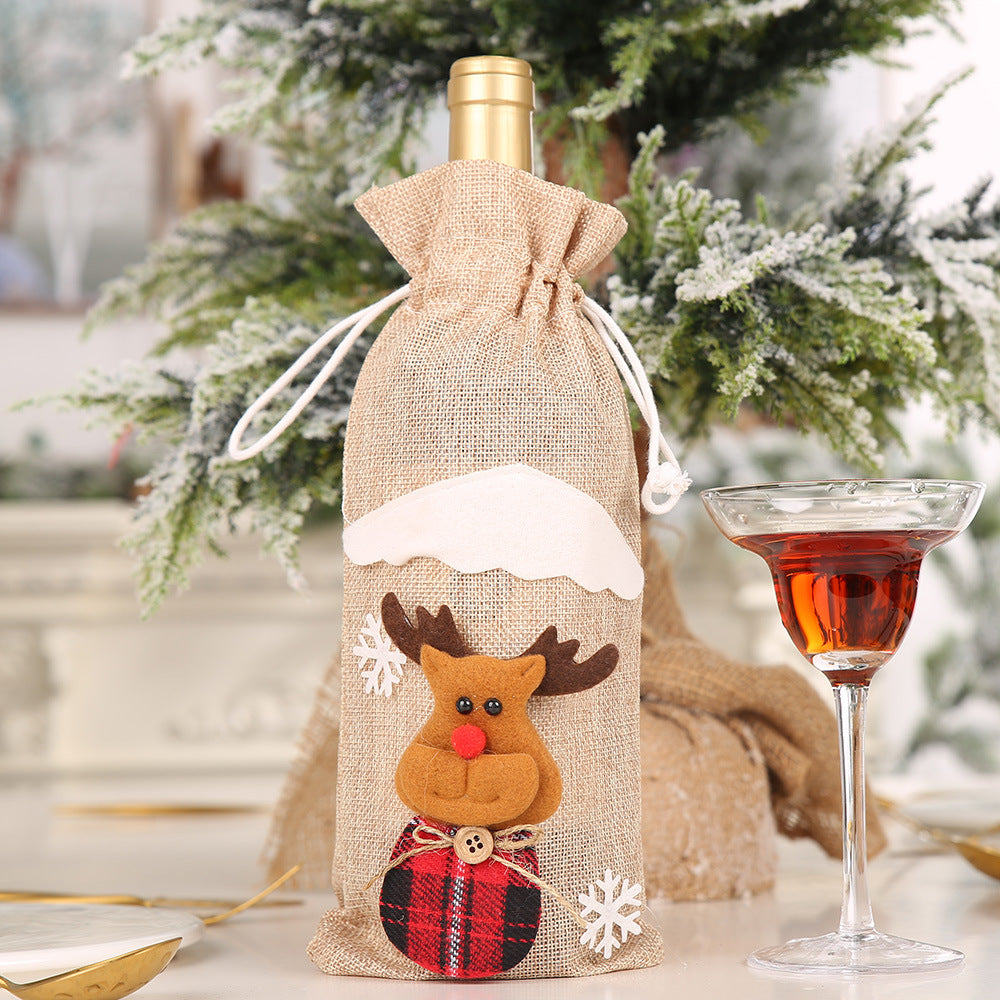 Christmas Wine Bottle Dust Cover Bag Table Decoration Home Decoration