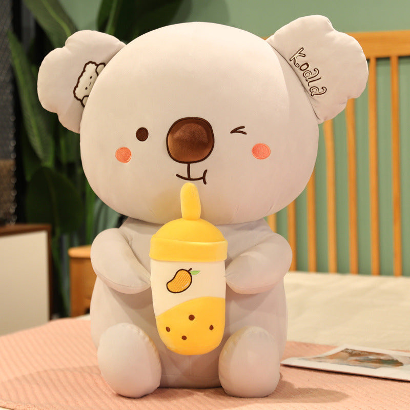 New Soft Milk Tea Cup Plush Doll Cute Koala Pillo