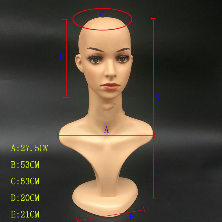 Half Body Plastic Wig Mannequin Head Necklace Display Props