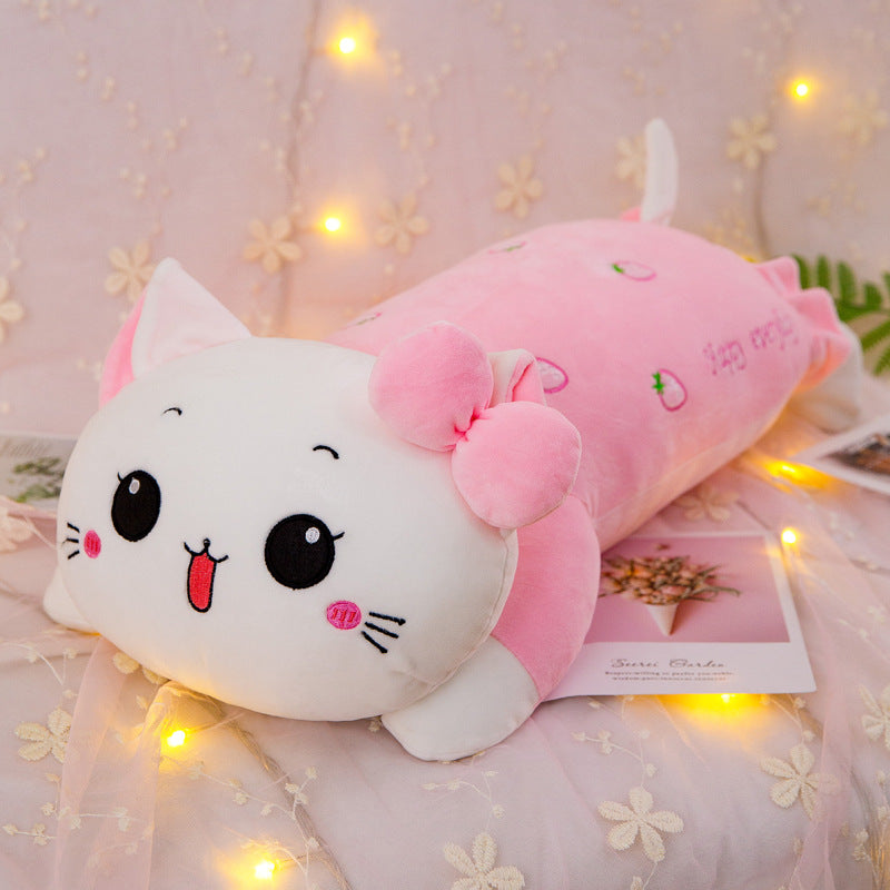 Girl's Heart Cat Plush Toy Soft Long Pillow