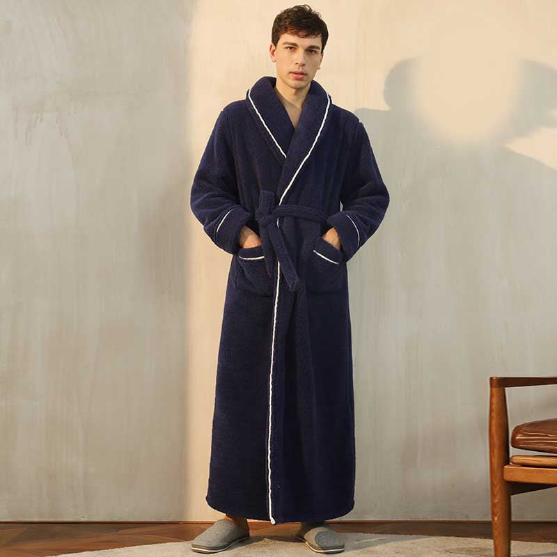 Men's Simple Thickened Comfort Cotton Velvet Nightgown