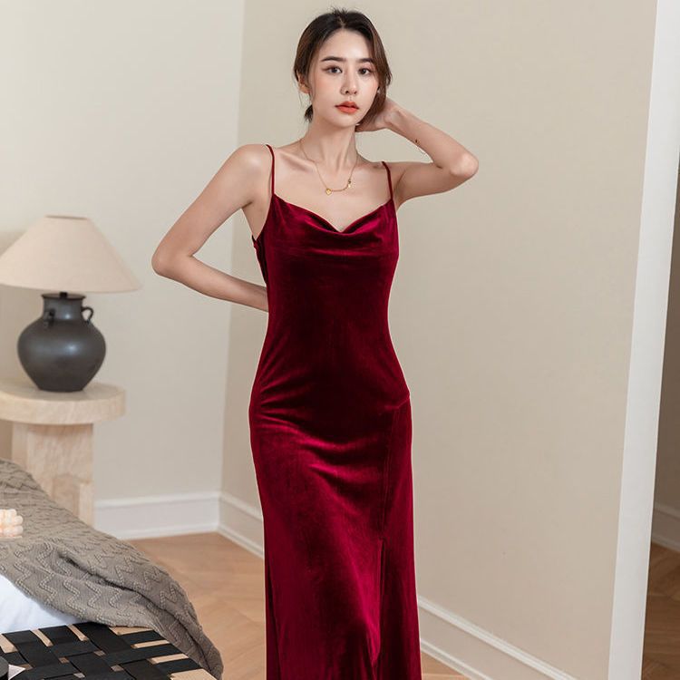 Velvet Morning Gown Women's Spring And Autumn Nightgown Two-piece Set