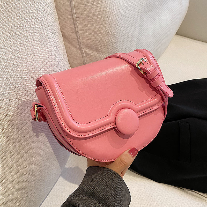 PU Leather Crossbody Saddle Bag For Women 2022 Summer Tendy Ladies Fashion Handbag Luxury Designer Ladies Brand Shoulder Bag