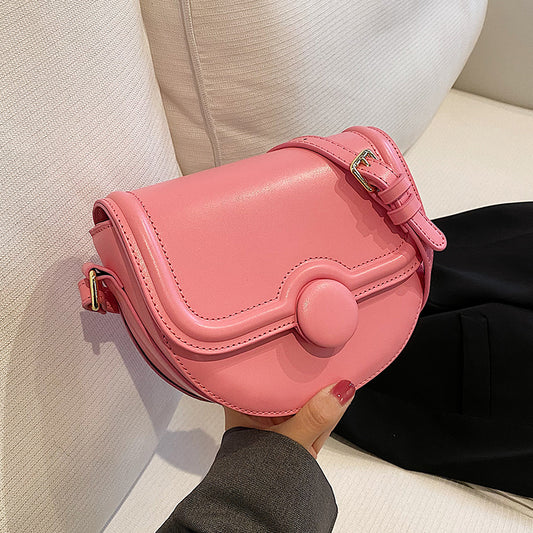 PU Leather Crossbody Saddle Bag For Women 2022 Summer Tendy Ladies Fashion Handbag Luxury Designer Ladies Brand Shoulder Bag