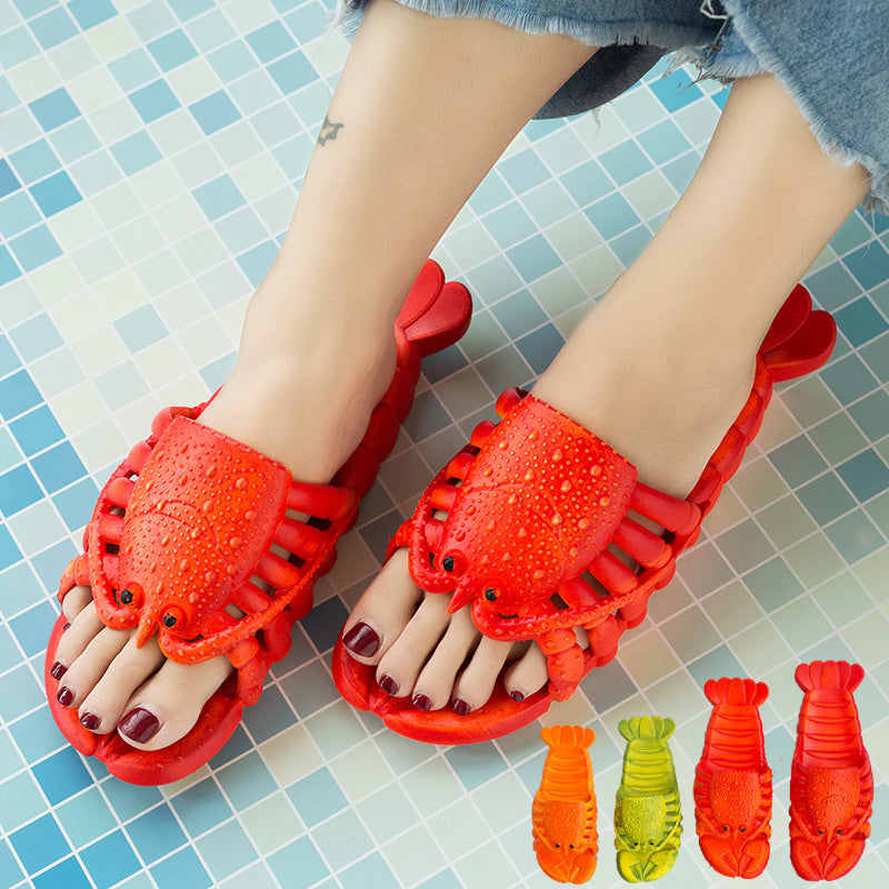 Cute Lobster Slippers For Kids Women Men Summer Beach Shoes