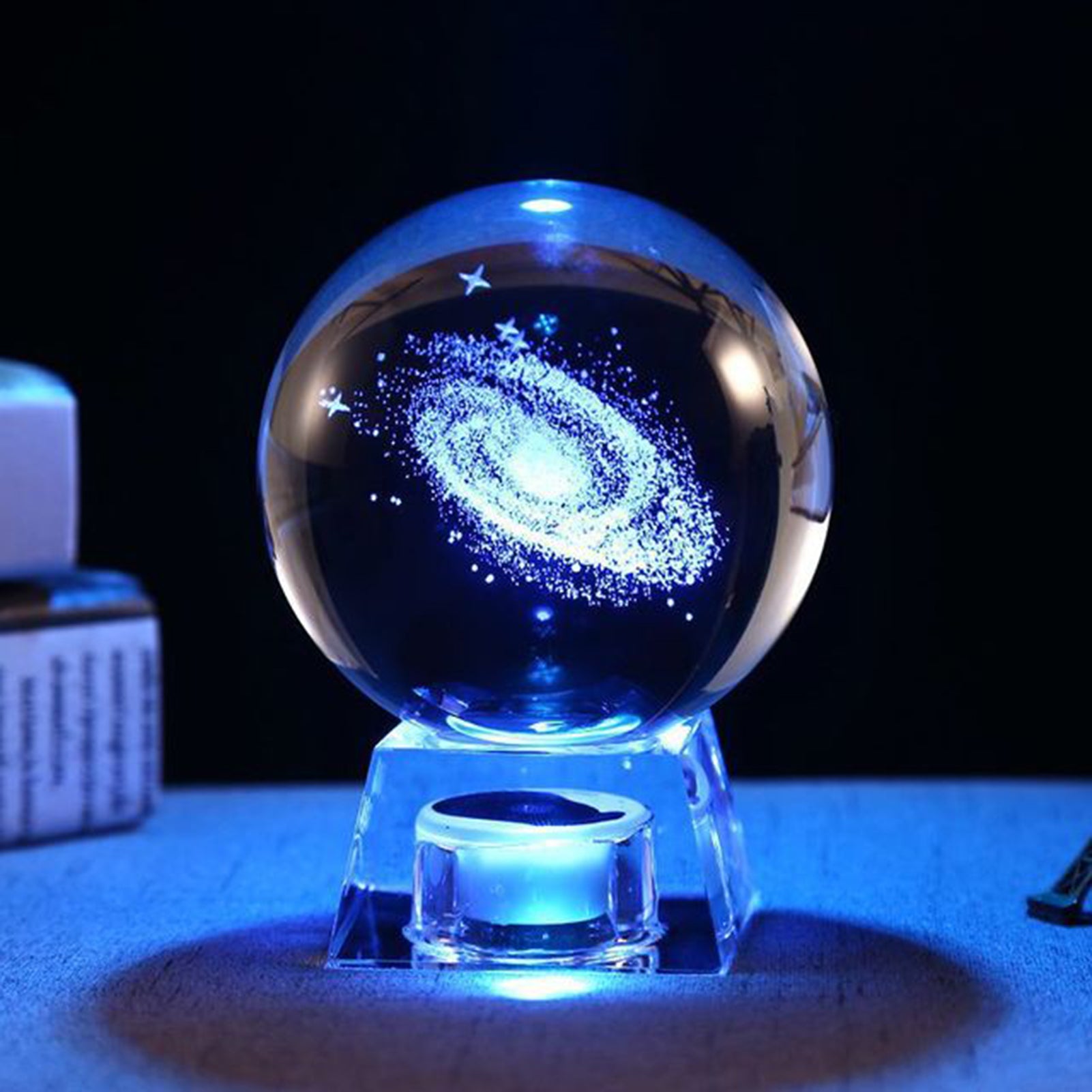 LED Music Box, Luminous Crystal Ball, Milky Way, Solar System, 3D