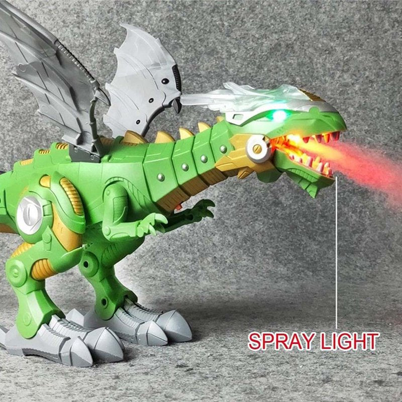 Electric Cool LED Dinosaur Toy Multifunctional 3D Music Fire breathing Dinosaur Model Toys Plastic Simulation Animal Toy for Kid|Electronic Pets