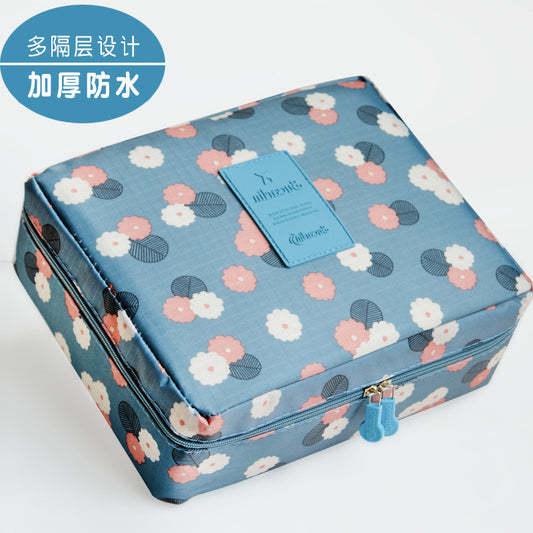 Korean Style Waterproof Cosmetic Bag Ladies Portable Square Bag Portable Wash Bag Travel Large Capacity Cosmetic Storage Bag