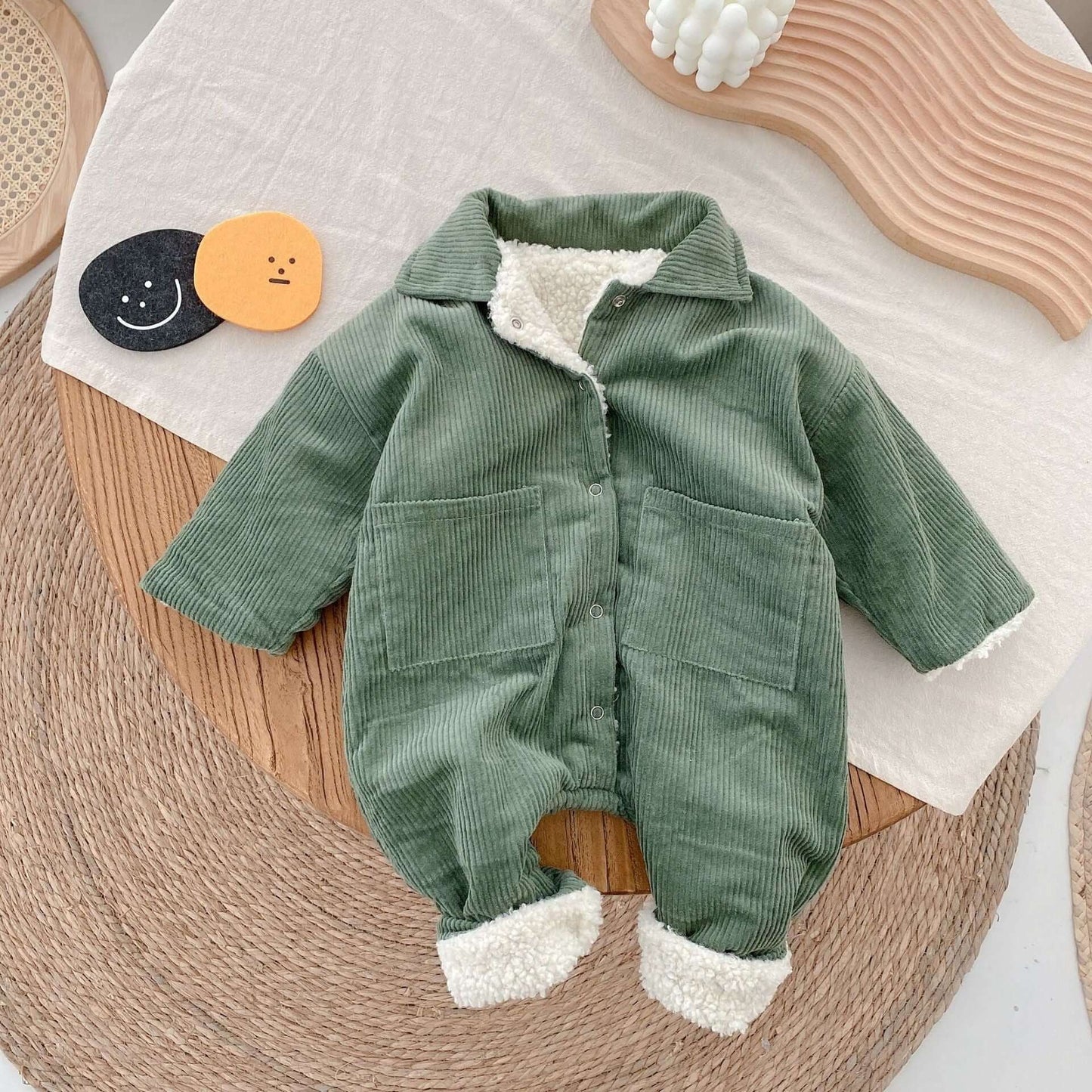 0-2 Years Old Baby Corduroy Bodysuit Boy Baby Winter Clothes-globaltradeleader