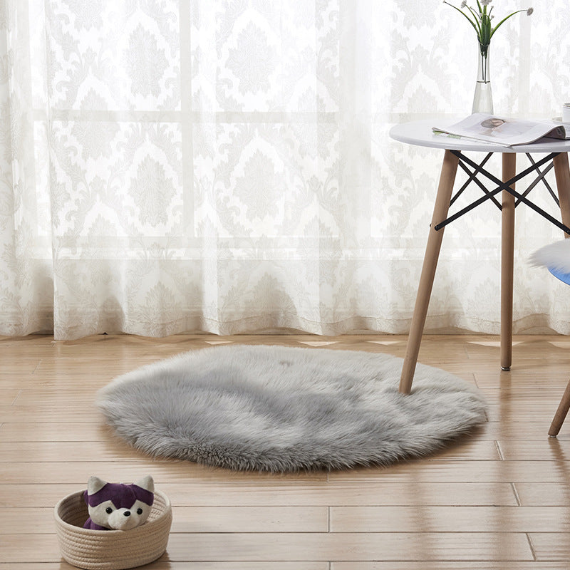 Bedroom Bay Window Imitation Wool Carpet Modern Minimalist Living Room Coffee Table Imitation Wool Round Floor Mat Plush Carpet