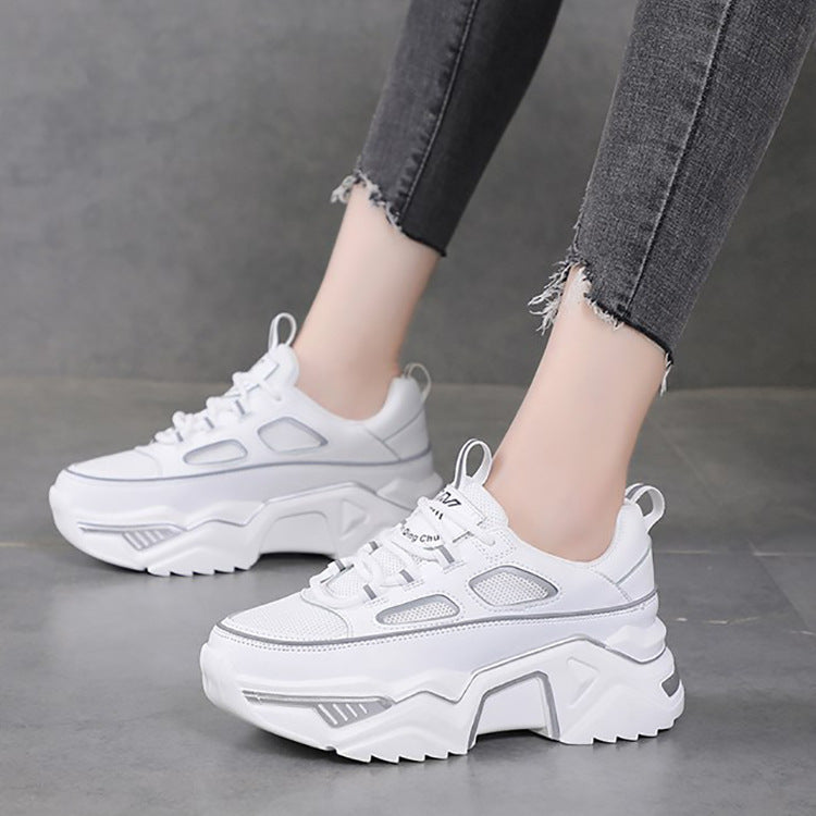 Dad Shoes Women&#039;s 2022 Spring And Summer New Korean Version Of The Small White Shoes Sponge Cake Thick Bottom Mesh Breathable Casual Style Sports Shoes