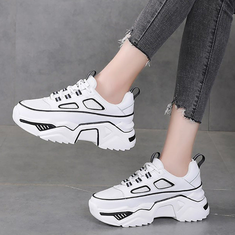 Dad Shoes Women&#039;s 2022 Spring And Summer New Korean Version Of The Small White Shoes Sponge Cake Thick Bottom Mesh Breathable Casual Style Sports Shoes