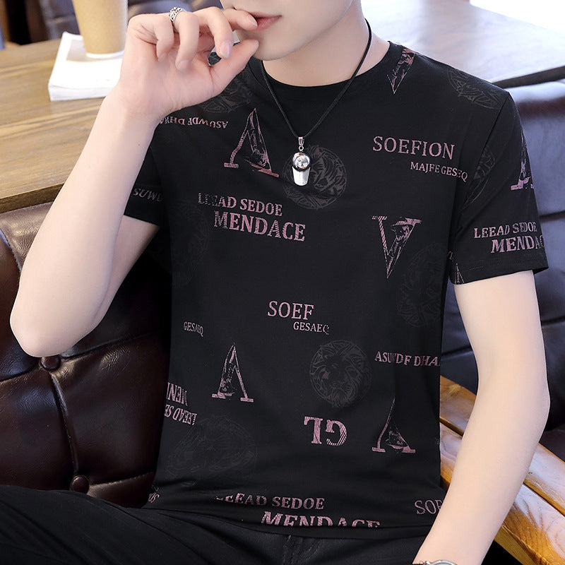 Short-sleeved T-shirt Men's 2022 Summer New Men's Bottoming Shirt Korean Version Of The White T Half-sleeved T-shirt Men's Fashion Brand Clothes