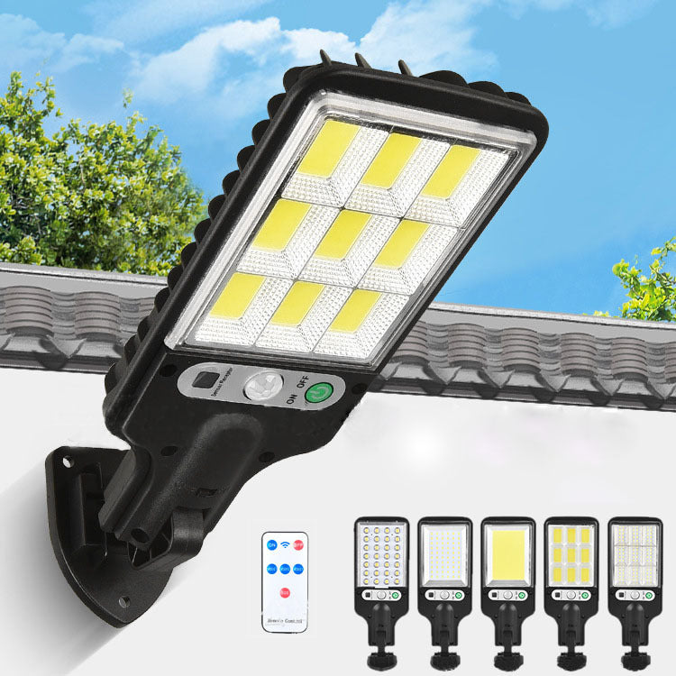 Cross-border Outdoor Solar Street Light New Human Body Induction Garden Light With Remote Control LED Wall Light Waterproof Garden Light