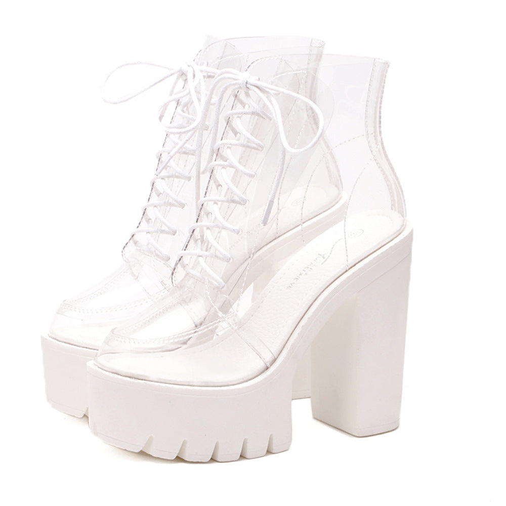 W Waterproof Platform High-heeled Shoes