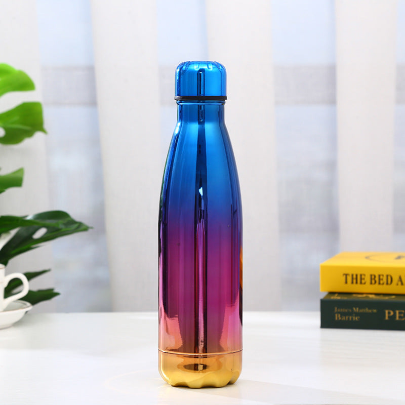 Electroplating Cola Cup Cross-border 304 Stainless Steel Sports Bottle Gradient Color Thermal Insulation Cola Bottle Factory Wholesale Water Cup