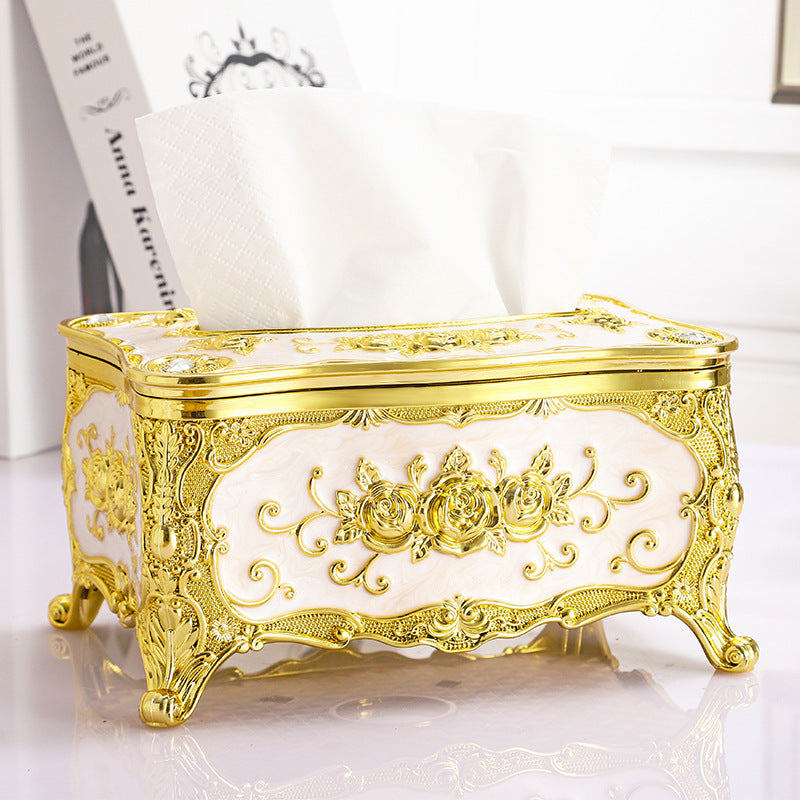 European-style Drawer Box Desktop Tissue Box Living Room Coffee Table Creative Paper Drawer Box Ktv Hotel Napkin Storage