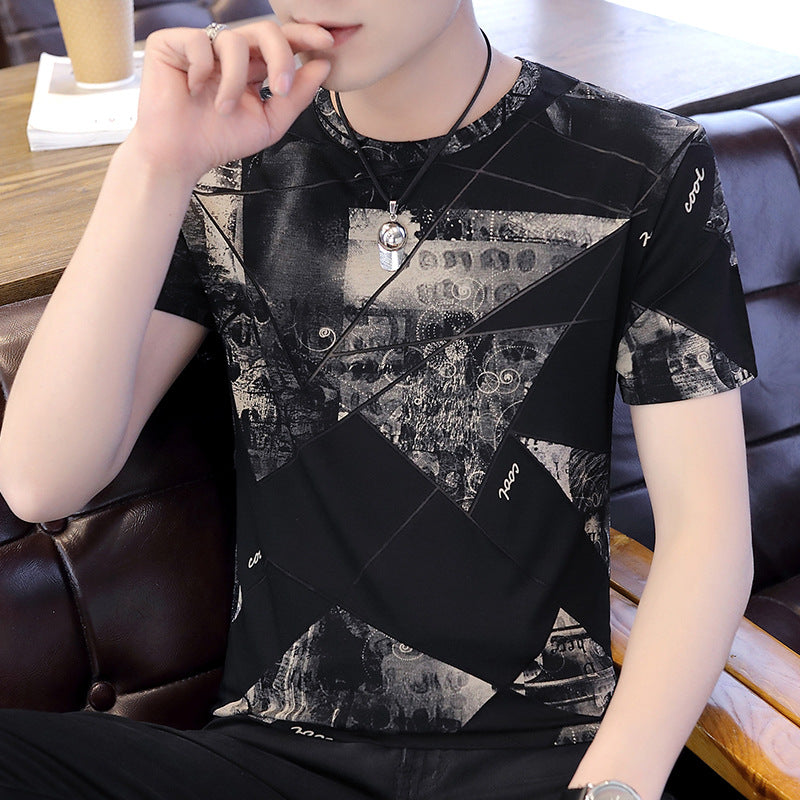 Short-sleeved T-shirt Men's 2022 Summer New Men's Bottoming Shirt Korean Version Of The White T Half-sleeved T-shirt Men's Fashion Brand Clothes