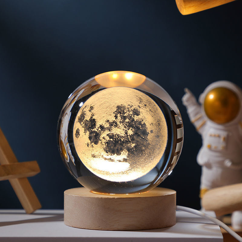 Universe Series Luminous Crystal Ball Night Light Desktop Bedroom Decoration Couple Girlfriends Student Gift Birthday Gift