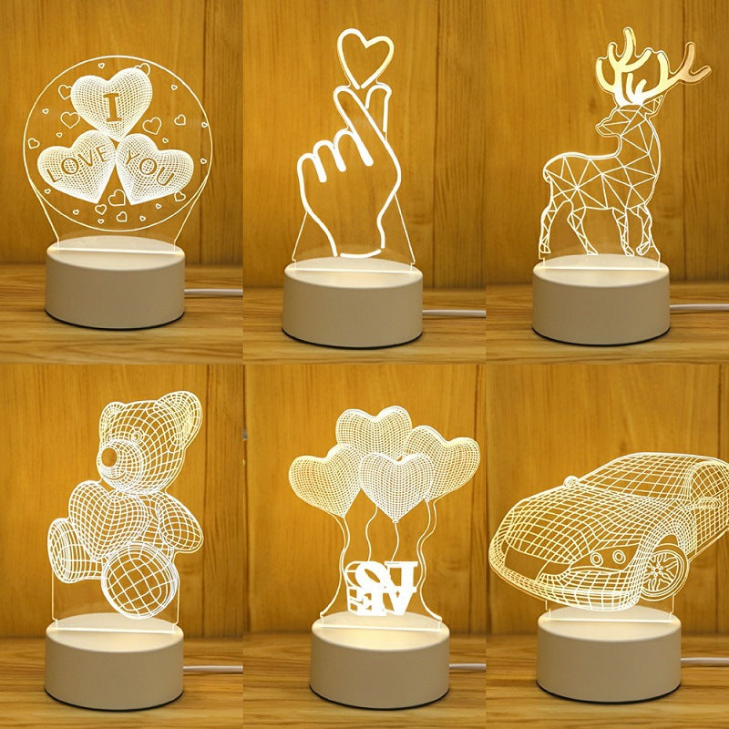 Creative 3d Night Light Cross-border Usb Acrylic Table Lamp Event Planning Company Gift Design Logo Atmosphere Light