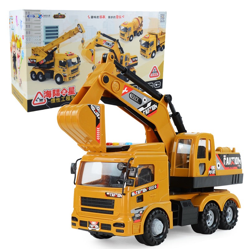 Children's Large Inertia Engineering Vehicle Will Tell A Story, Simulation Excavator Model, Enlightenment Music, Transport Vehicle Toy