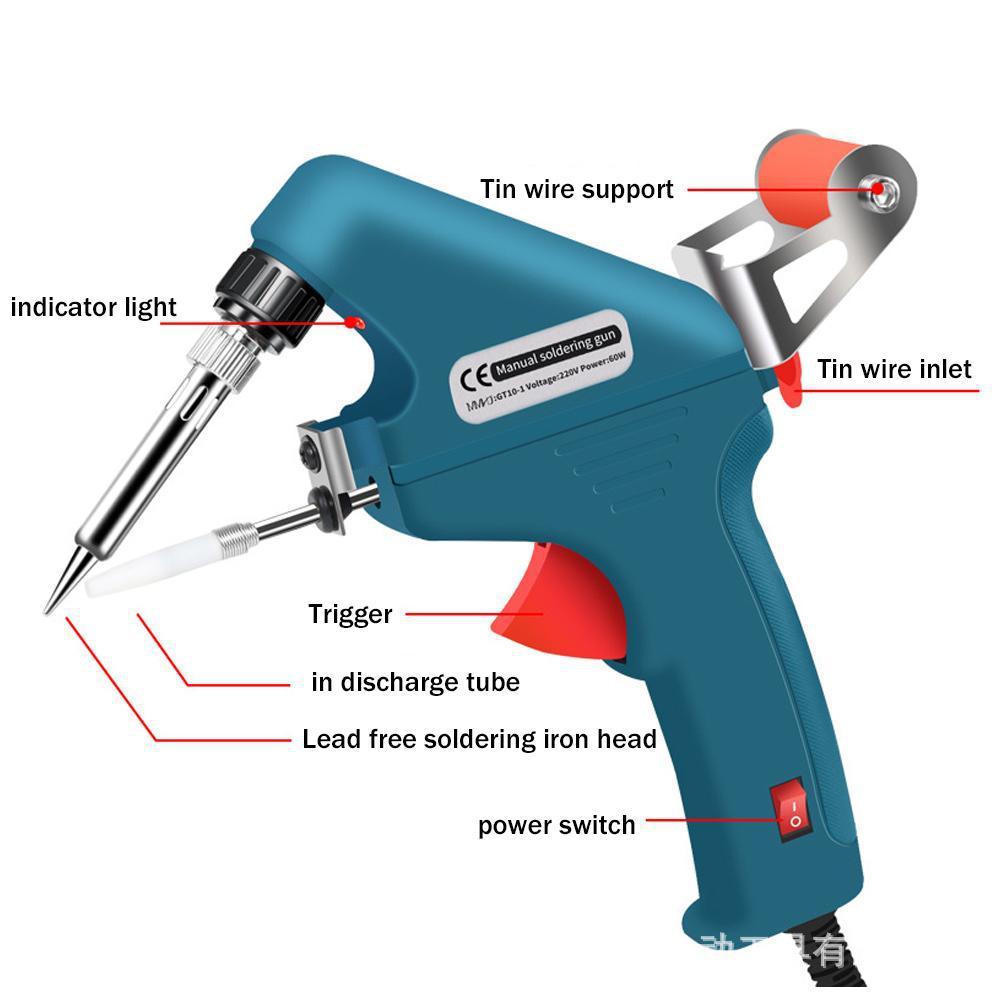 Hand-held External Heat Internal Heat Soldering Gun 60W Manual Tin