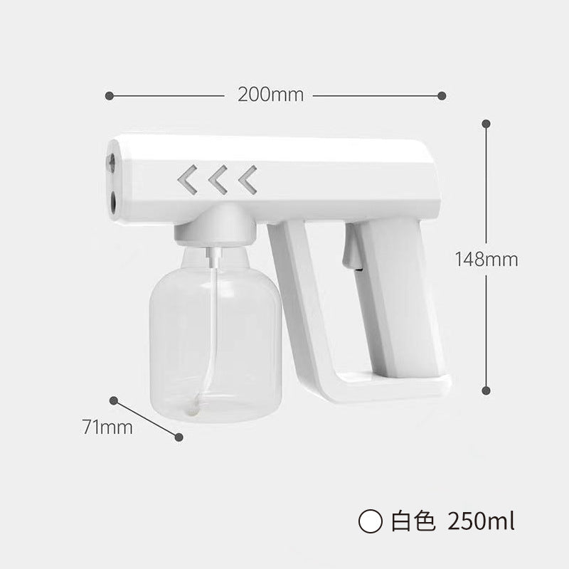 Wireless Nano Rechargeable Alcohol Sterilizer Household Blu-ray Atomizing Disinfection Gun Indoor Sterilization Handheld Spray