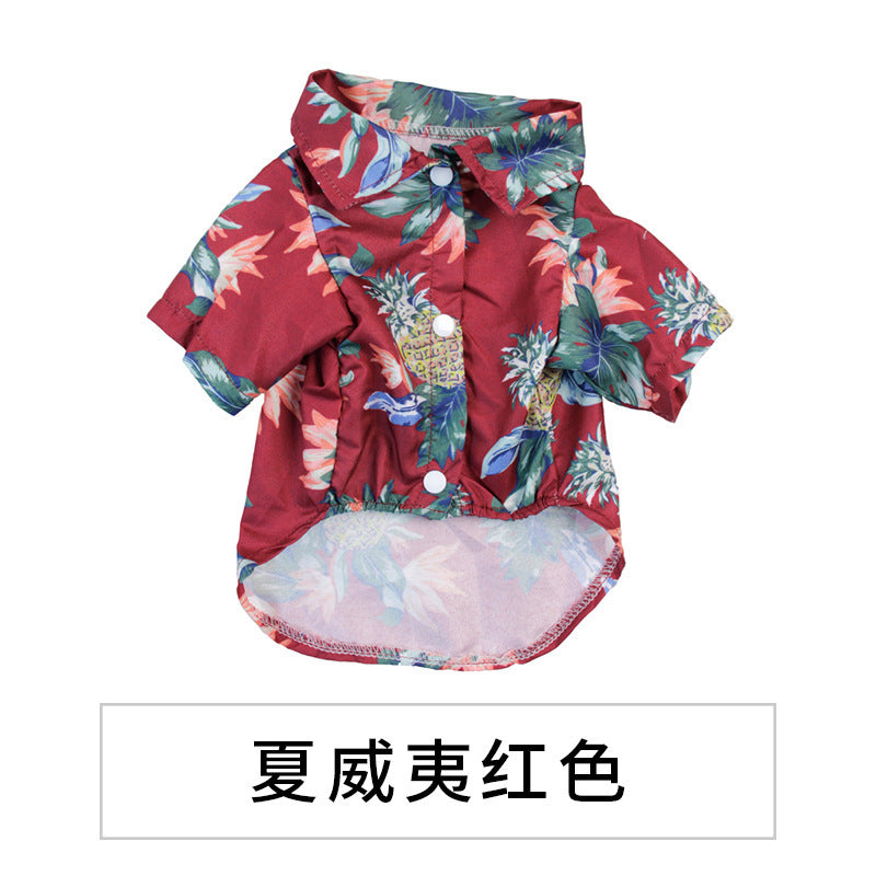 Spring And Summer New Hawaiian Style Teddy Small Dog Dog Summer Shirt Cloth Cat Clothes Spot Wholesale Pet Clothes