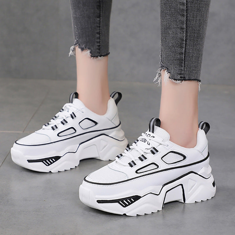 Dad Shoes Women&#039;s 2022 Spring And Summer New Korean Version Of The Small White Shoes Sponge Cake Thick Bottom Mesh Breathable Casual Style Sports Shoes