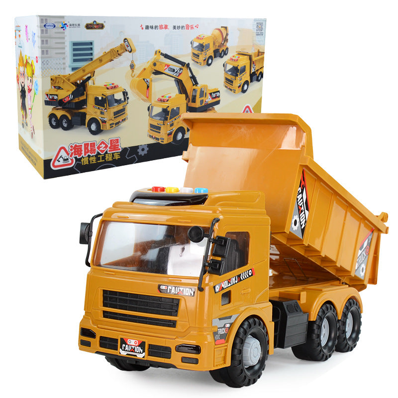 Children's Large Inertia Engineering Vehicle Will Tell A Story, Simulation Excavator Model, Enlightenment Music, Transport Vehicle Toy