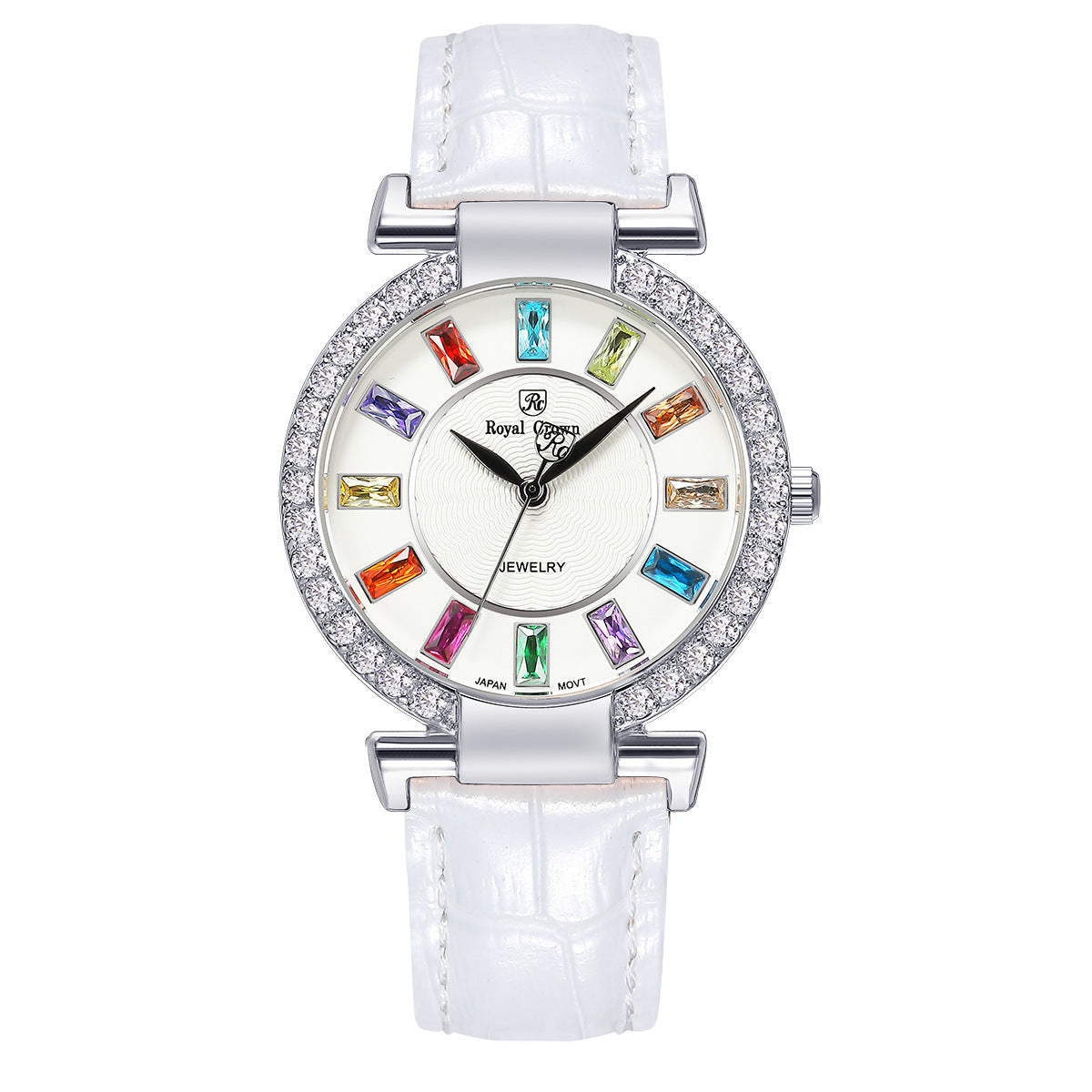 Royal Crown Royakron Watch Casual Belt Color Inlaid Zircon Fashion Women's Watch