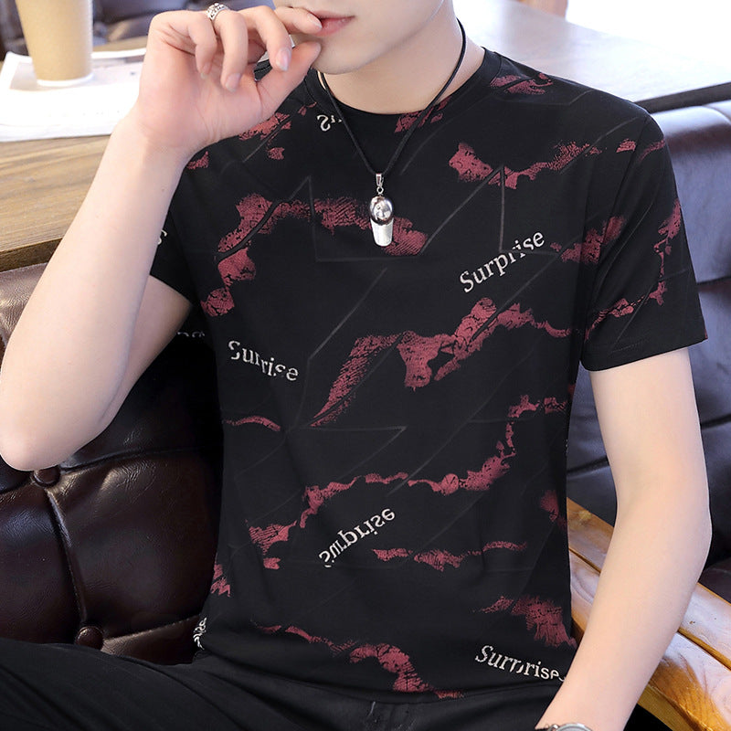 Short-sleeved T-shirt Men's 2022 Summer New Men's Bottoming Shirt Korean Version Of The White T Half-sleeved T-shirt Men's Fashion Brand Clothes