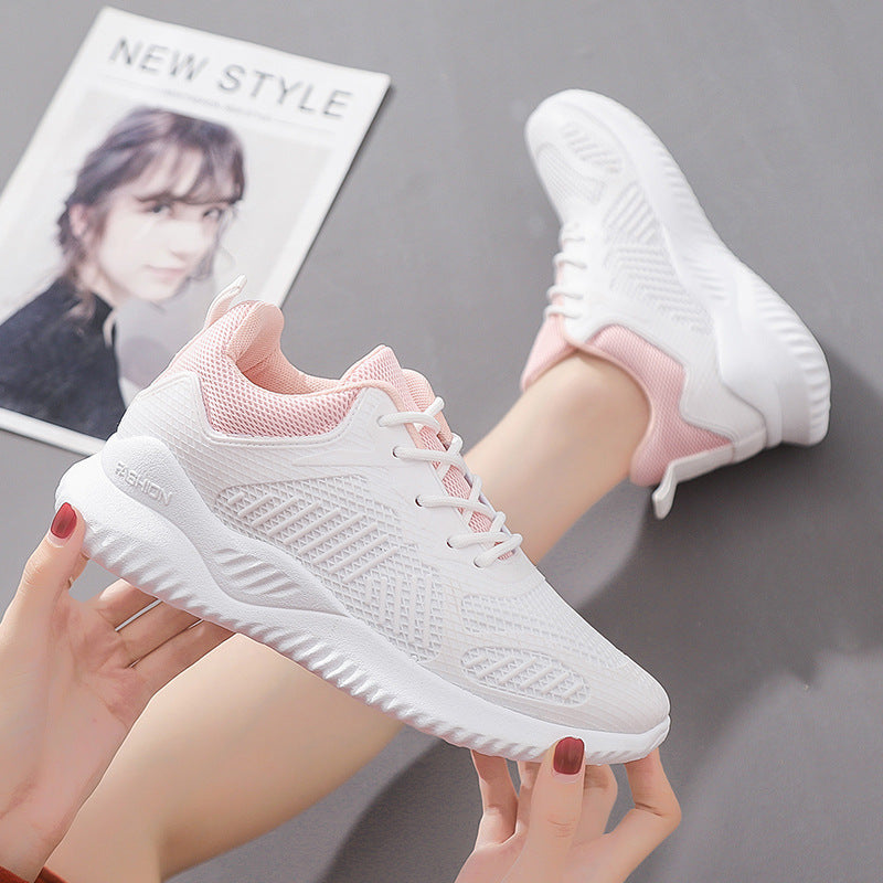 Spring And Summer Flying Woven Mesh Women&amp;amp;amp;amp;amp;amp;#039;s Shoes Breathable Sports Shoes Deep Mouth Lace-up Platform Casual Shoes Women&amp;amp;amp;amp;amp;amp;#039;s Running