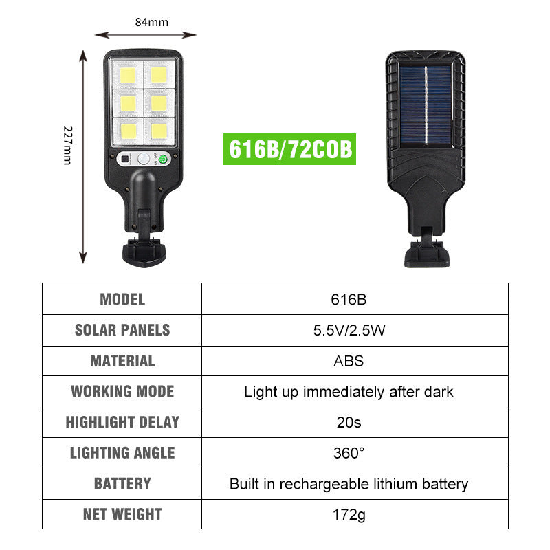 Cross-border Outdoor Solar Street Light New Human Body Induction Garden Light With Remote Control LED Wall Light Waterproof Garden Light