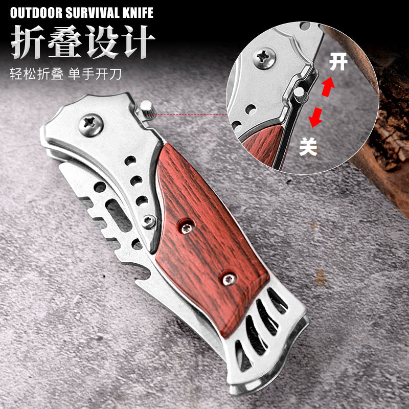 Colorful Wood Outdoor Folding Knife Outdoor High Hardness Folding Knife Handmade Knife Field Camping Collection Gift Knife Fruit Knife