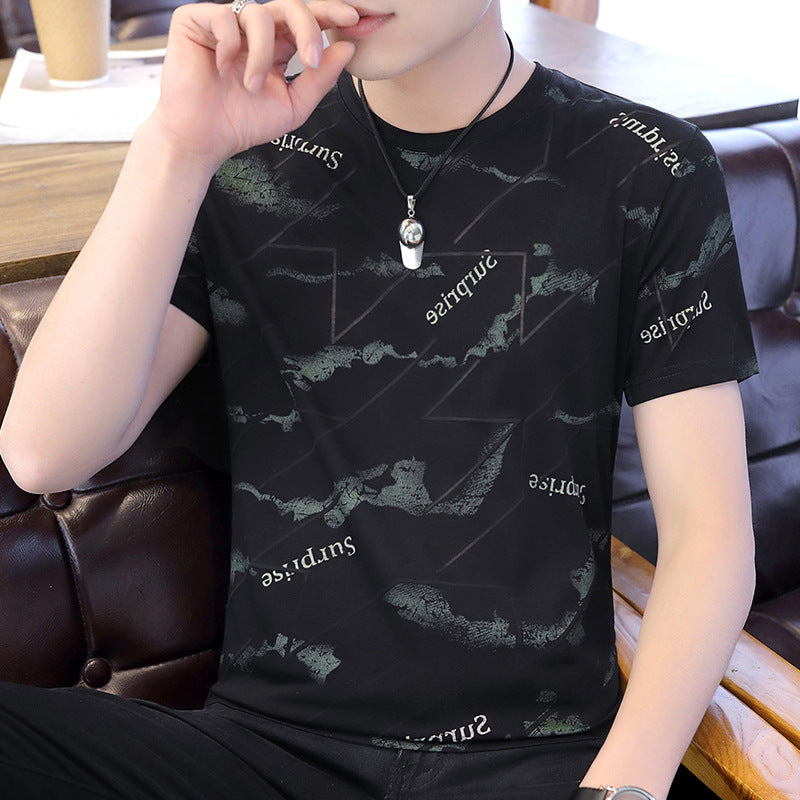 Short-sleeved T-shirt Men's 2022 Summer New Men's Bottoming Shirt Korean Version Of The White T Half-sleeved T-shirt Men's Fashion Brand Clothes