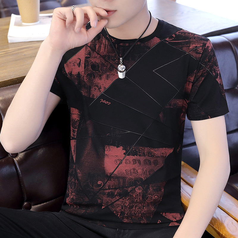 Short-sleeved T-shirt Men's 2022 Summer New Men's Bottoming Shirt Korean Version Of The White T Half-sleeved T-shirt Men's Fashion Brand Clothes