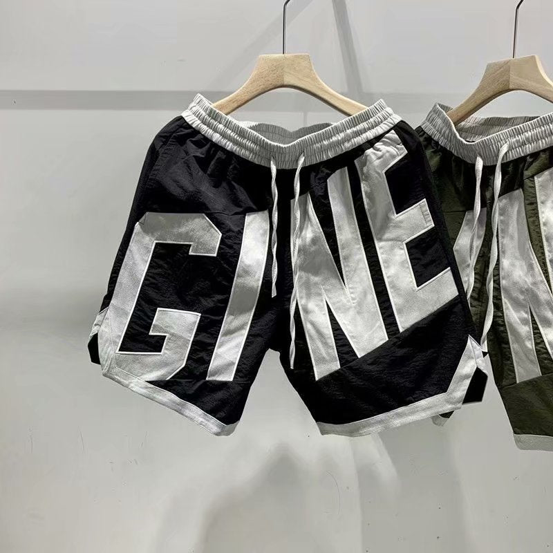 Letter Printing Contrast Color Trendy Men's Shorts Summer Thin Outer Wear Five-point Pants 2022 New Men's Tide Brand Pants