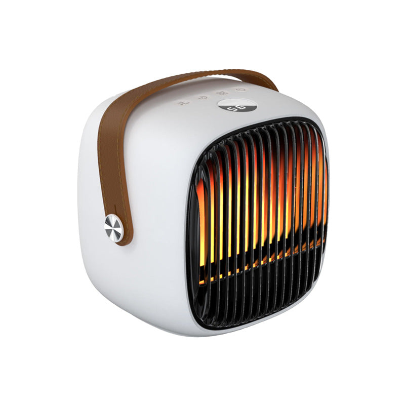 Portable Electric Space Heater Desktop White Noise Simulation Flame Bluetooth Retro Heater