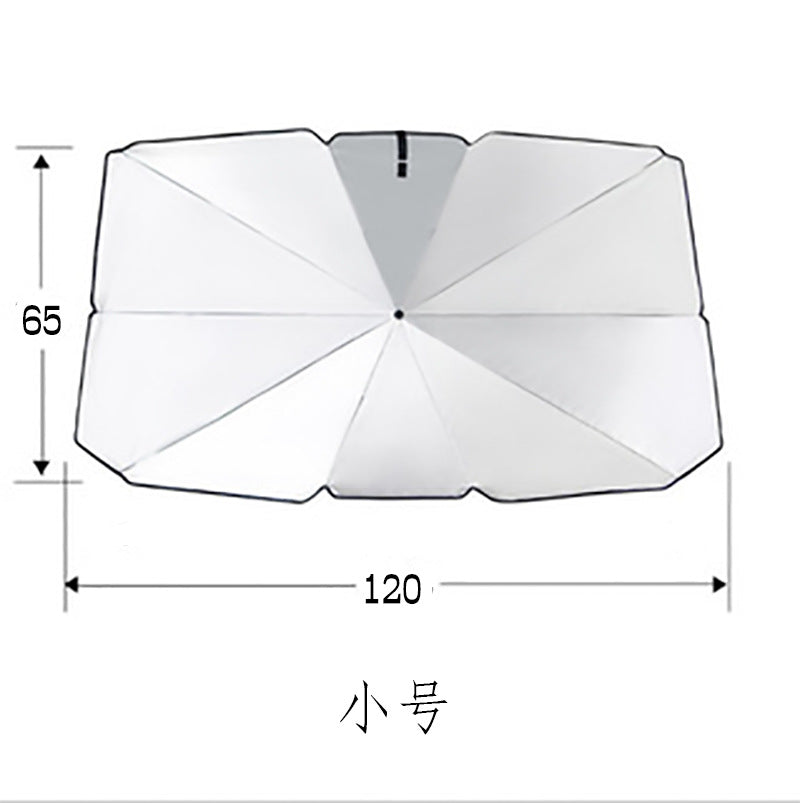 New Car Sun Umbrella Window Sun Visor Telescopic Plate Heat Insulation Two-fold Car Umbrella Silver Plastic Car Umbrella