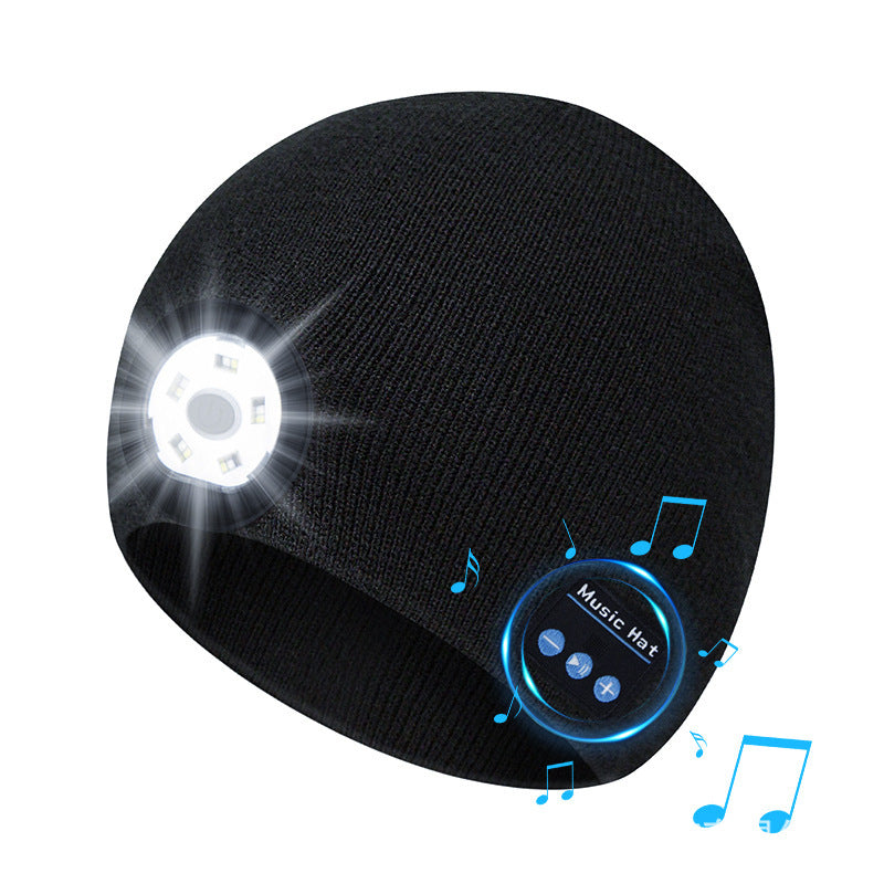 Bluetooth Hat Warm Lighting Hat Winter Outdoor Bluetooth Led Light Lighting Hat Stereo Wireless Call