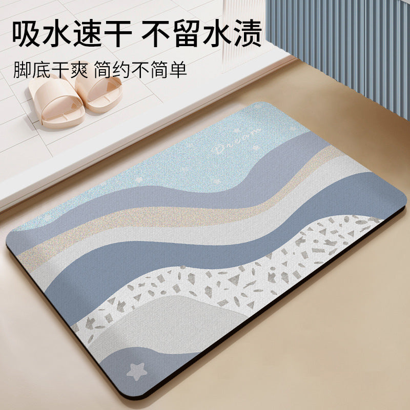 Xiamen Manufacturers Bathroom Door Bathroom Absorbent Floor Mat Door Mat Step Foot Bathtub Non-slip Home Bathroom Foot Mat