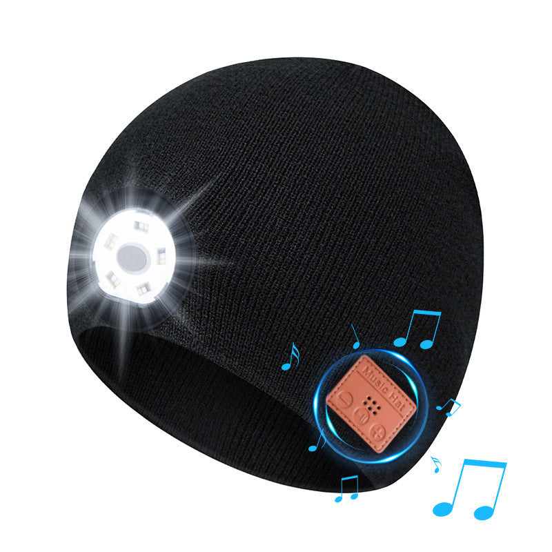 Bluetooth Hat Warm Lighting Hat Winter Outdoor Bluetooth Led Light Lighting Hat Stereo Wireless Call