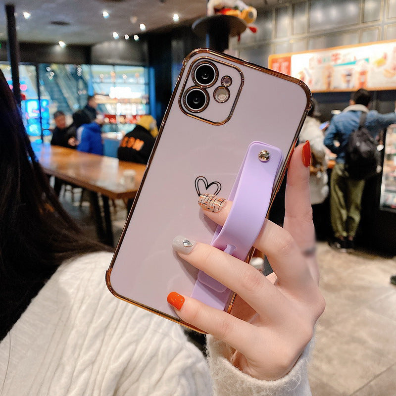 The New Electroplating Anti-fall Love Bracket Apple 12pro Max Mobile Phone Case Is Suitable For Iphone11/7p