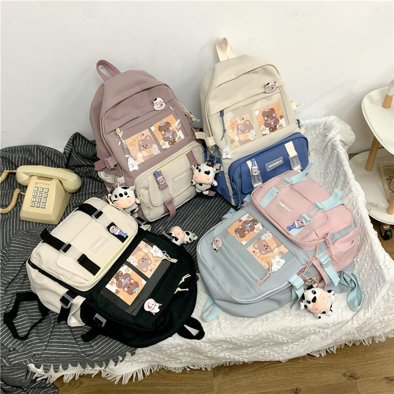 Backpack Men's Simple Large-capacity Travel Backpack Women's Casual Japanese Junior High School Students High School College Students Schoolbag