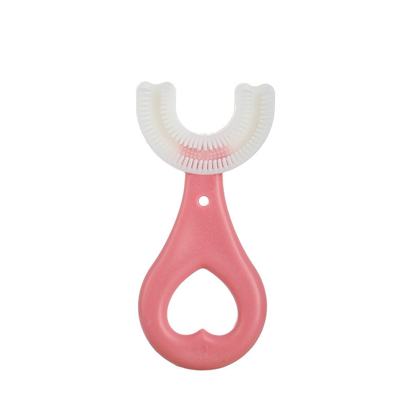 Children's U-shaped Baby Toothbrush U-shaped Infant 2-12 Years Old Child Soft Hair Silicone Mouth With Cleaning And Brushing Artifact Manual