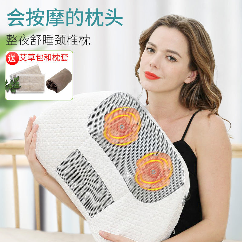 Cervical Spine Massage Pillow Jim Carrey Cervical Spine Shoulder Waist Back Airbag Hot Compress Kneading Electric Neck Massager Sleep Pillow