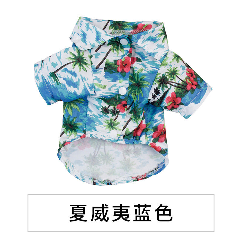 Spring And Summer New Hawaiian Style Teddy Small Dog Dog Summer Shirt Cloth Cat Clothes Spot Wholesale Pet Clothes