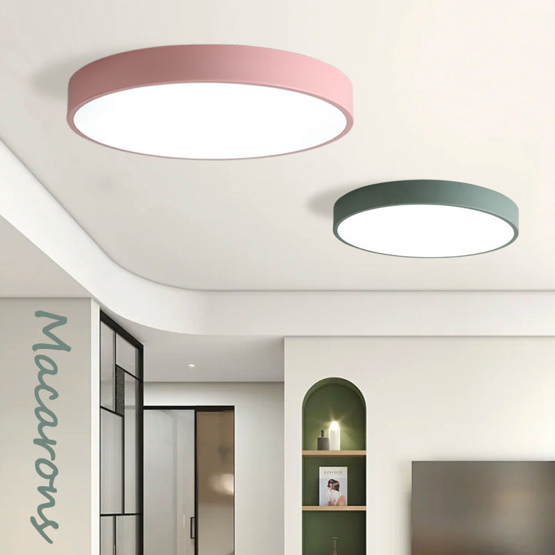 Led Ceiling Lamp Cute Round Macaron Color Children's Room Bedroom Lamp Simple Modern Balcony Living Room Lamps